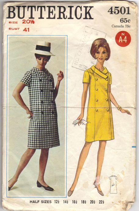 Vintage Retro Women/'s Pleated Shoulders V Neck Dress With Vest Butterick Sewing Pattern 6376 Uncut Size 14
