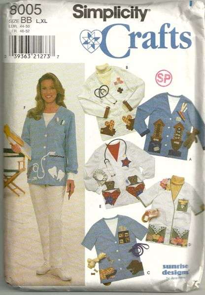 Simplicity 8005 Scrubs Jacket Pattern with Appliques Sunrise Designs by ...