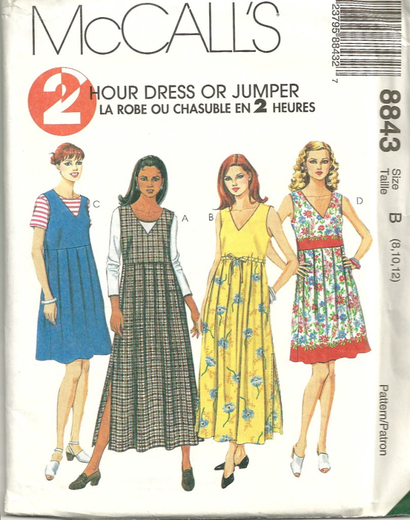 McCall's 8843 Easy 2 Hour Pleated Empire Waist Dress or Jumper Pattern ...