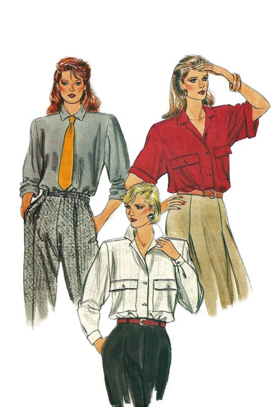 Vogue 9138 Very Easy Blouse Pattern Size 8 - 12 Bust 31 1/2 - 34 UNCUT ...