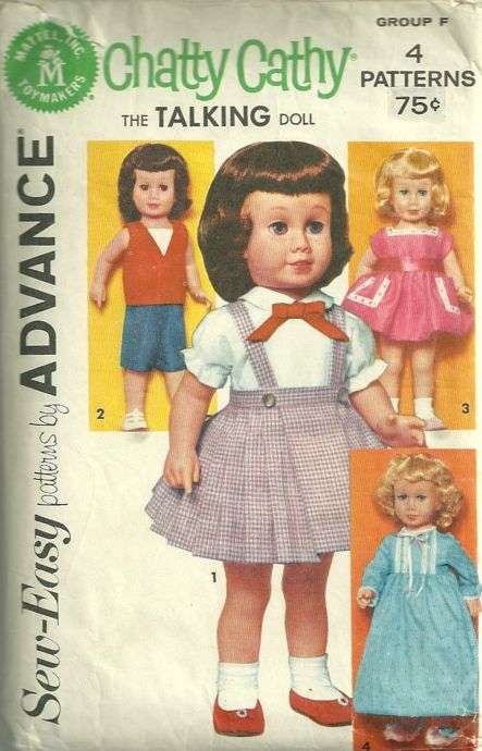 Vintage 1960s Uncut McCalls 7181 Talking Doll Wardrobe Chatty Cathy Sewing Pattern