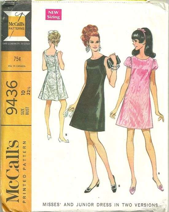 McCall's 6331 size 16.5 - 1962 37 bust, 31 waist, 41 hip Vintage 1960's front buttoned dress sewing pattern