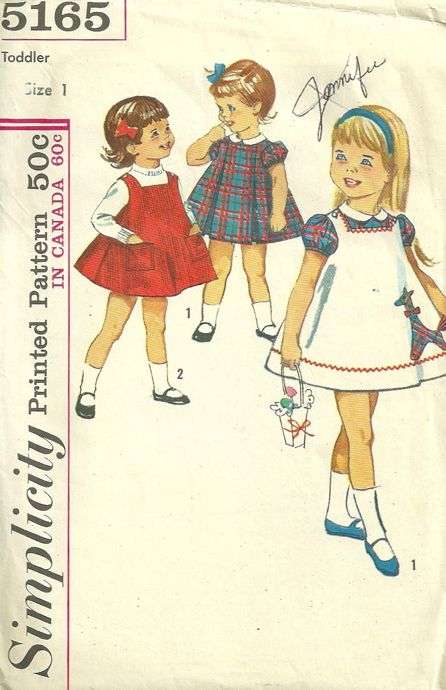 Delightful Toddlers Dress and Jumper Pattern Simplicity 5165 Vintage ...