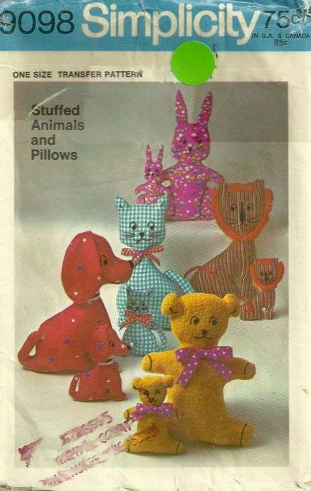 Vintage Stuffed Animal Pattern ~ Kittens 