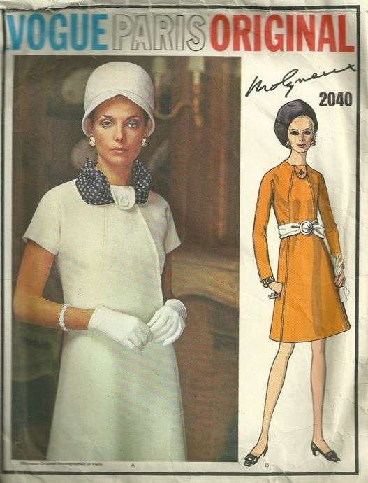 1960s Vogue 2040 Paris Original Molyneux Misses A Line Dress Pattern ...