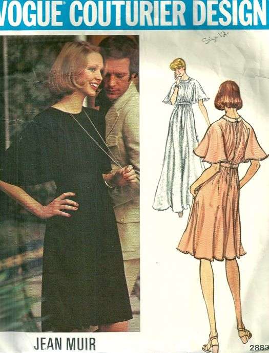 Vogue 2883 1970s Couturier Design Jean Muir Misses Evening Dress ...
